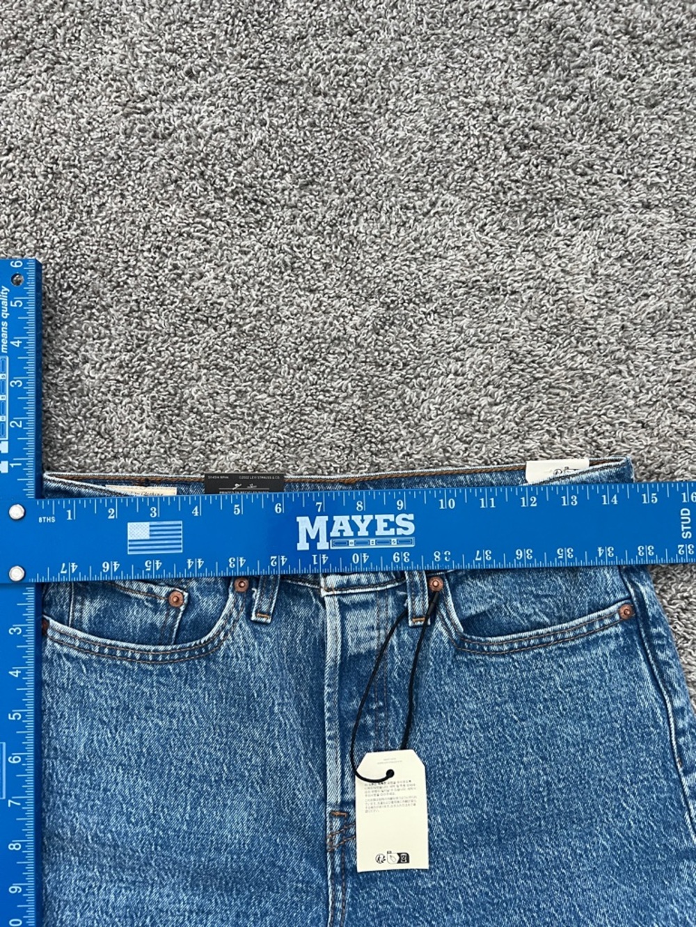 NWT Levi’s Wedgie Straight-Leg Big E Blue Denim Jeans Button Fly - Sz 28x28 - Picture 12 of 13